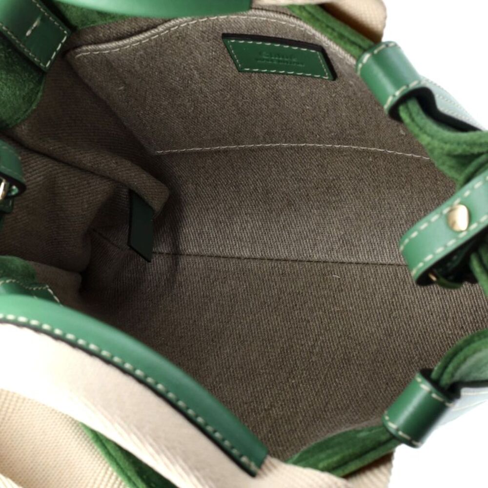 Chloe Woody Convertible Tote Suede with Leather Small Green - Picture 5 of 6